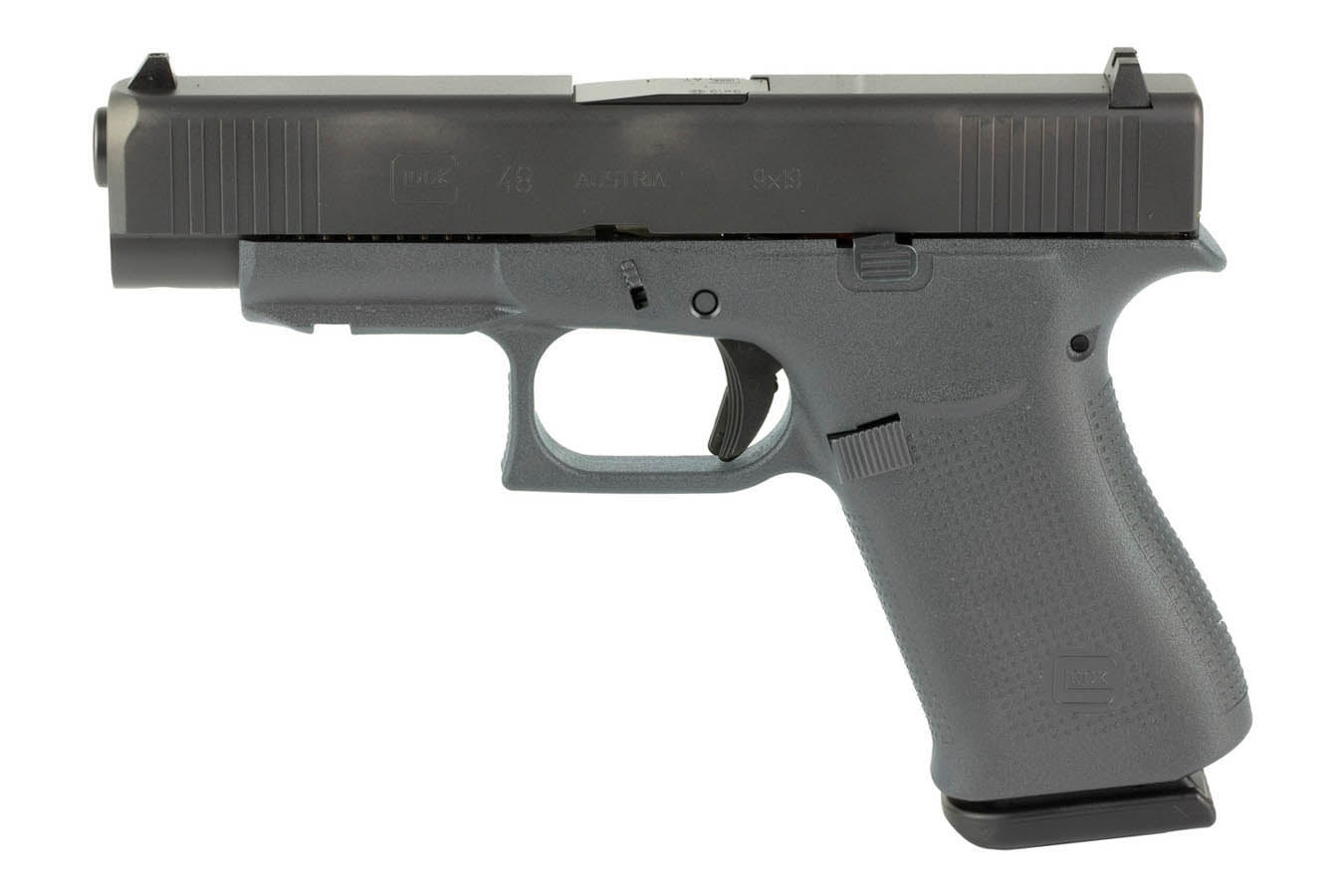 Glock 48 9mm Compact Pistol with Black Slide and Glock Night Sights (LE)